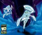Ampfibian, benzeyen bir denizanası Amperia gezegen uzaylı yaratık. Ben 10: Ultimate Alien